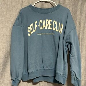 Blue self care club crew neck